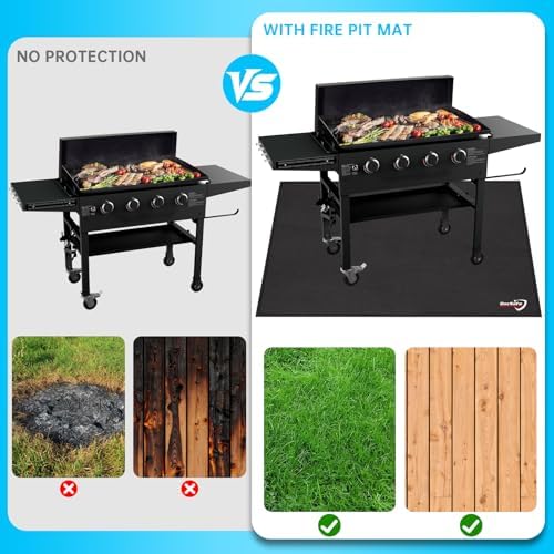 DocSafe 65 x 42 inches Under Grill Mat,Large 4 Layers Fire Pit Mat,Fireproof Mat Heat Insulated Protector for Deck,Patio,Grass,Smoker,BBQ,Reusable Oil-Proof and Waterproof Indoor Fireplace Pad,Black - Image 7