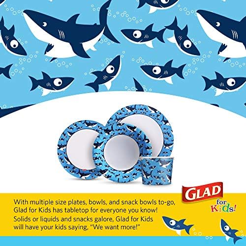 Glad for Kids Disposable Paper Plates, Sharks, 8.5 Inch, 20 Count - Image 6