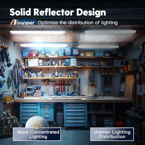 BBOUNDER 12Pack 4FT LED Shop Light, Reflector, 6500K Linkable, 40W=250W ETL - Image 3