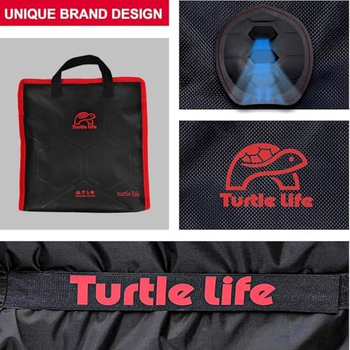 Turtle Life BBQ Grill Cover, 76-83 Inch Adjustable Heavy Duty Waterproof 6 or More Burner Barbecue Gas Grill Covers for Weber Summit Series Royal Gourmet MG Series, Black - Image 3