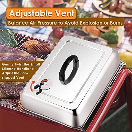 Leonyo Basting Cover Set of 2, 13x9 In Rectangular Cheese Melting Dome Lid - Image 3