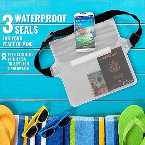 AiRunTech Waterproof Pouch with Waist Strap (2 Pack) | Beach Accessories Best Way to Keep Your Phone and Valuables Safe and Dry | Perfect for Boating Swimming Snorkeling Kayaking Beach Pool Water Park - Image 4