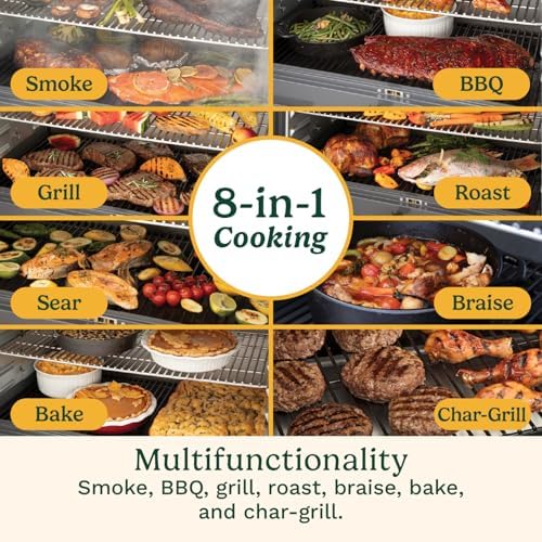Cuisinart Wood Pellet Grill & Smoker, 465 Square Inches Barrel Pellet Grill for Smoking Meat, Jerky, Vegetables, 8 in 1 BBQ with Digital Control, Auto Start and Temperature Probe - Image 5