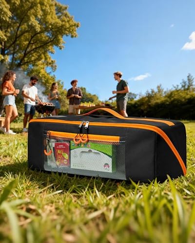 Marscamd 22” Grill Tool Storage Bag with Dual Inner Compartments, Black - Image 6