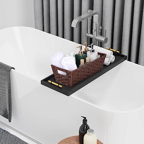 Onlytak Plastic Wicker Storage Baskets - Toilet Tank & Bathroom Baskets, Woven for Organizing, Brown, 15¾" x 6¾" x 4¾", 2-Pack - Image 5