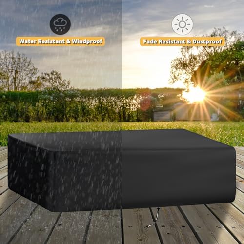 Grill Cover for GasOne 26 in Flat Top Gas Grill with 3 Burners, Heavy-Duty 600D Tabletop BBQ Cover for Gas One Portable Tabletop Griddle - Image 5