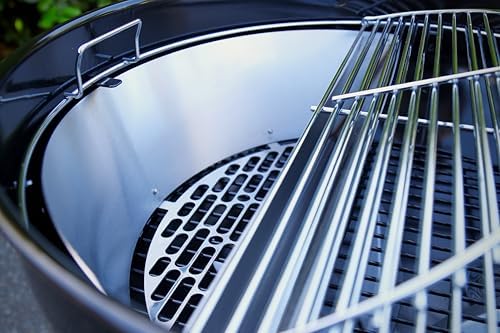 "Slow 'N Sear SnS Grills Black Edition 22"" Charcoal Kettle Grill, Porcelain Enamel, with Deluxe Insert and EasySpin Grate" - Image 3