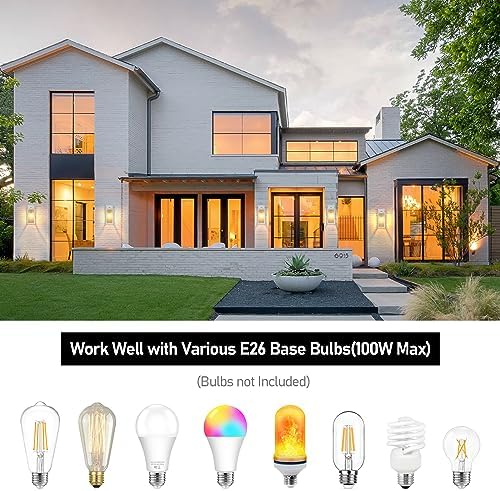 BesLowe Outdoor Wall Light Fixtures, Exterior Wall Lanterns, Grey - Image 3