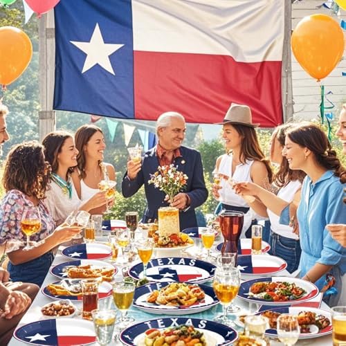 Grencian 96Pcs Texas State Flag Theme Party Decorations, Serves 24 - Image 5