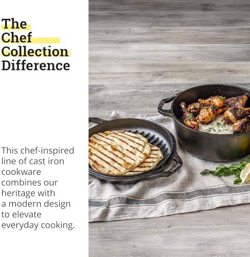 Lodge Chef Collection 6 Quart Pre-Seasoned Cast Iron Double Dutch Oven - Image 7