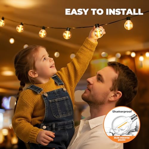 GvvooHome 36 Pack LED G40 Replacement Bulbs for String Lights, Shatterproof Plastic Globe Bulb for Indoor Outdoor Patio Decor, E12 Candelabra Socket Base, Warm White - Image 7
