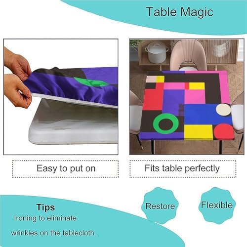 Square Table Cloth, Modern Geometric Pattern Printed on Washable Patio Coffee Table Cover, Perfect for Meals Coffee Guest Dinners, Fit for 32" x 32" Square Tables - Image 3