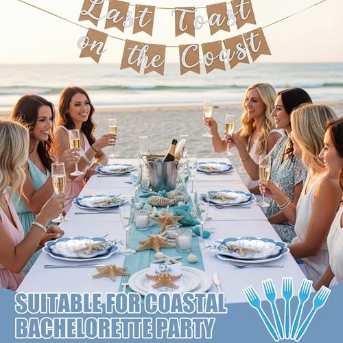 Zubebe 175 Pcs Beach Bachelorette Party Tableware Set Plates Cups Napkins - Image 3
