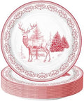 WRAPAHOLIC 25Pcs Christmas Paper Plates - 9 Inch Sketch Reindeer Disposable Plates Decorative Dinner Plates for Christmas Party Tableware Supplies Table Decor by WRAPAHOLIC