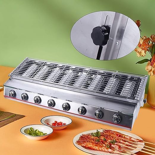 Tabletop Gas Grill,Commercial LPG Gas BBQ Grill,Professional Barbecues Griddle, 8 Independent Switches Gas Grill, for Outdoor Camping or Picnicking 40.94×15.7×7.9Inch(Style 7) - Image 2