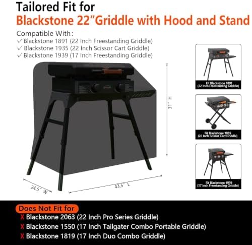 Griddle Cover for Blackstone 22 inch Griddle with Hood & Stand - Image 2