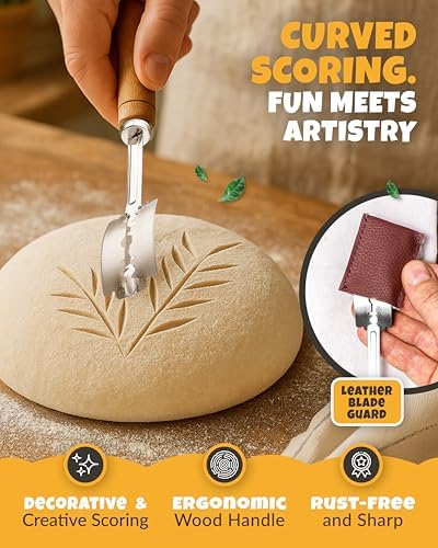 CRUSTLOVE Bread Lame 2-Piece Set for Controlled Dough Scoring with 5 Blades - Image 5