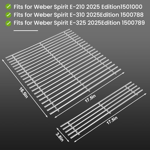 Uniflasy 7637 Grill Grates for Weber Spirit E210, E310, E325, 17.5In - Image 5