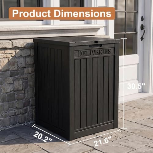 PatioZen Package Delivery Box, Waterproof Outdoor Container, Classic Black - Image 2
