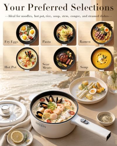 Dezin 2L Hot Pot Electric, Non-Stick Electric Pan, 700W Adjustable Power - Image 3