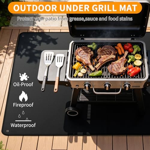 Easywave BBQ Under Grill Mats Fireproof, Double-Sided Heat Resistant Floor Pad for Deck & Lawn, Waterproof Cushion for Camping Travel, Fireplace Pit Protector Large 80 x 48 Inch - Image 4