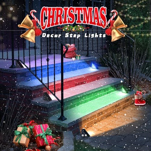 NIORSUN Solar Step Lights,8 Pack RGB Solid Color Changing Solar Stair Lights Outdoor Waterproof IP67 Auto On Off,Solar Lights for Steps,Stair,Patio,Yard,Porch,Front Door,Deck Decor - Image 2