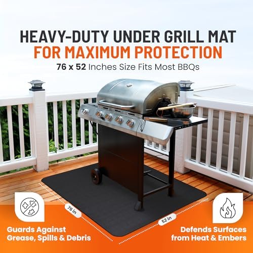 Under Grill Mats for Outdoor Grill (76 x 52 inch) Double-Sided Mat for Under Fire Pit Mat the Perfect Grill Matt for Outdoor Grill Deck Protector and BBQ Matt for Under Grill Mat for Deck - Image 4