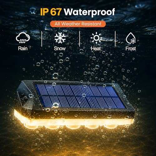 Tenmiro Solar Fence Lights Outdoor 6 Pack, 40 Modes RGB & Cold/Warm White Wall Lights with 5 Lens, IP67 Waterproof Dusk to Dawn Outside Lighs for Backyard, Patio, Yard, Pool, Deck, Railing Decor - Image 3
