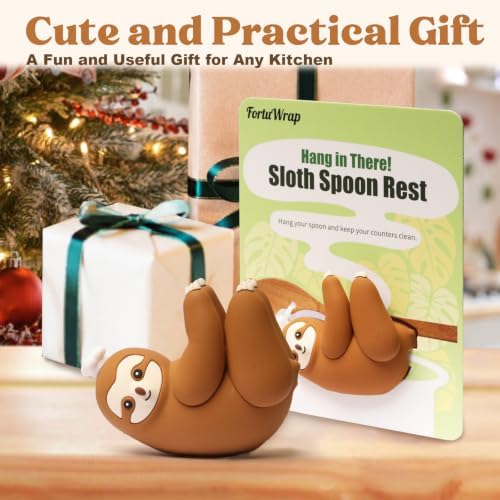 Kitchen Spoon Rest, BPA-Free Silicone Spoon Holder for Stove Top, Utensil Rest for Ladles, Tongs & Cooking Spatulas, Cute Kitchen Gadget Gift, Sloth - Image 6