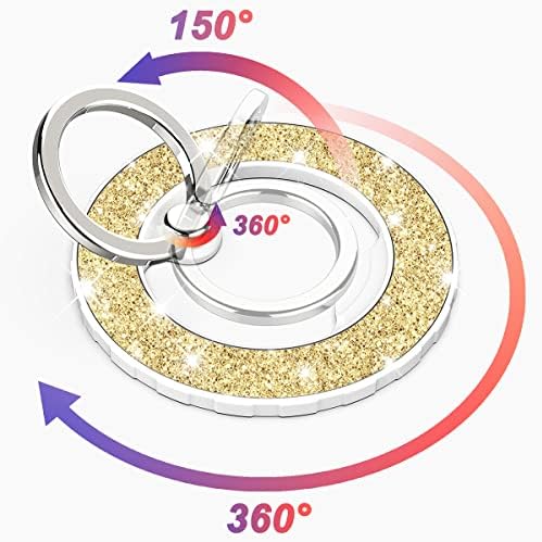 Magnetic Phone Ring Holder for MagSafe, Glitter, Gold - Image 3