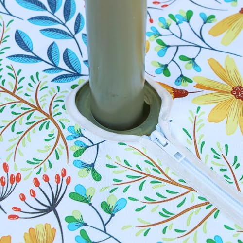 EHouseHome Outdoor and Indoor 60x60 inch Tablecloth with Umbrella Hole and Zipper, Waterproof Zippered Patio Table Cloths, Spring/Summer Table Covers for Backyard Circular Table/BBQs/Picnic - Image 4