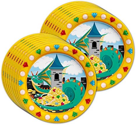 Mythical Dragon Birthday Party Supplies Set Plates Napkins Cups Tableware Kit for 16 - Image 2