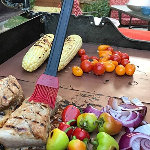 AOOCAN Copper Grill Mat Set of 5 - Non-Stick BBQ Outdoor Grill, Copper Grilling Mats Reusable and Easy to Clean, Works on Electric Grill Outdoor Gas Charcoal BBQ as Seen on TV-15.75 x 13 Inch - Image 4