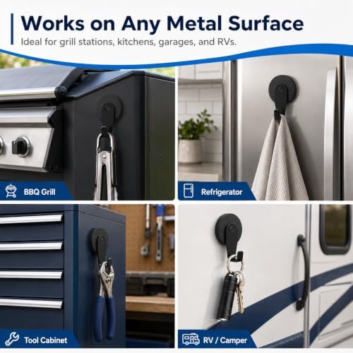 G42XL 120Lbs+ Magnetic Hooks & Rubber Base for Pit Boss Traeger Grill, 4-Pack - Image 7