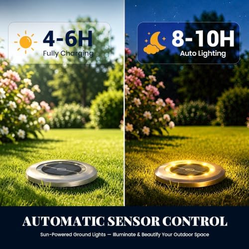SOLPEX 16 Pack Small Solar Ground Lights, Pathway Lights Warm White - Image 3