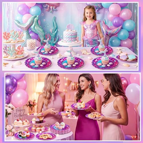 NatNarr 30 Pk Iridescent Pink Plates 9" Halloween Dessert Cake Plates - Image 5
