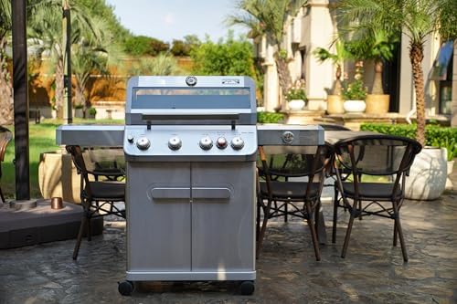 Monument Grills Mesa Series, 4+1 Outdoor Barbecue Stainless Steel Propane Gas Grill, 4 Burners & 1 Side Burner 62,000 BTU Patio Garden Barbecue Grill with Knob Controls, Mesa415BZ - Image 3