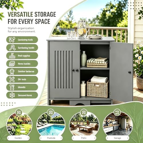 Outvita Outdoor Storage Cabinet PVC 2-in-1 Workstation - Image 4
