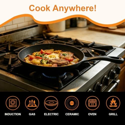 DVK Cast Iron Fajita Plate Set Pre-Seasoned Fajita Skillet with Wooden Base Anti Scald Mitt Sizzling Plate for Grill Stove Oven Home BBQ Restaurant Catering - Image 2