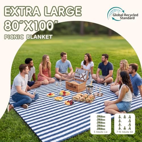 Genovega Waterproof Sandproof Beach Blanket Picnic Outdoor Mat Rug Extra Large Foldable Sand Free Big Giant XL Towel Car Essential Roadtrip Gadget Rv Accessories Gear Must Have Hiking Item Necessities - Image 2