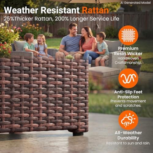 Wisteria Lane Patio Furniture Set, Wicker Outdoor Furniture for All Weather - Image 6