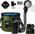 Portable Shower for Camping, 6000mAh Rechargeable Camp Shower Pump with Large Capacity Foldable Bucket, Filtered Shower Head, Outdoor Camping Shower Kit for Travel, Pet Bath, Car Washing by Unknown