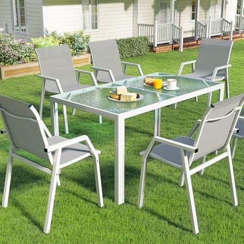 Jocoevol Outdoor Dining Set for 6 Patio Patio Table and Chairs Set 7 Piece - Image 5