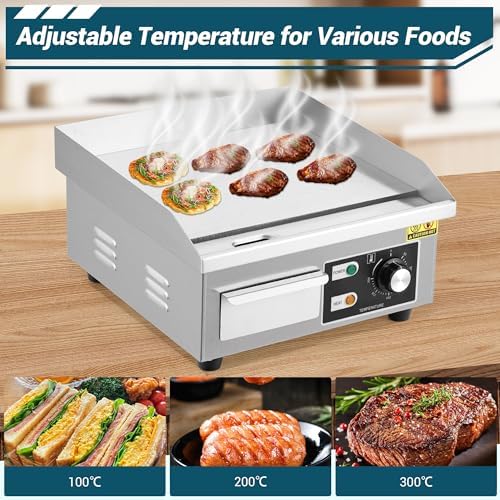 Garvee 14 In Commercial Electric Griddle, Flat Top Grill Countertop Griddle - Image 4