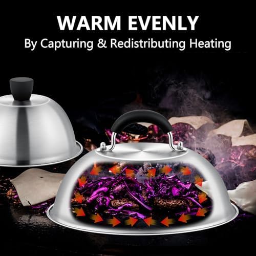 Leonyo 9.7IN-6IN Stainless Steel Griddle Basting Cover Dome, 3 Pack - Image 5