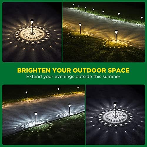 URAGO Super Bright Solar Lights Outdoor Waterproof-10 Pack, Dusk to Dawn Up to 12 Hrs Solar Powered Outdoor Pathway Garden Lights Auto On/Off, LED Landscape Lighting Decorative for Walkway Patio Yard - Image 2