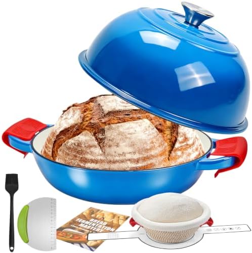 GGC 6QT Sourdough Dutch Oven Kit, 7-Piece Enameled Cast Iron Bread Oven by GGCProducts