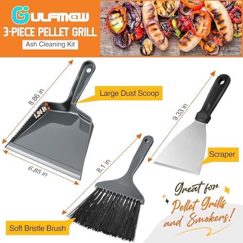 3 Piece Pellet Grill Ash Cleaning Kit, Easy to Remove Ash & Grime - Image 2