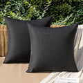 MIULEE Decorative Outdoor Pillow Covers Euro Waterproof 26x26 Black by MIULEE