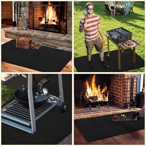 26x46inch Fireproof Hearth Mats for Fireplaces Fire Resistant Rectangle Fire Pit Mat,Fireproof Grill Pads,Under Grill Mat for Outdoor Charcoal, Smokers, Gas Grills, Deck and Patio Protective Mats - Image 6